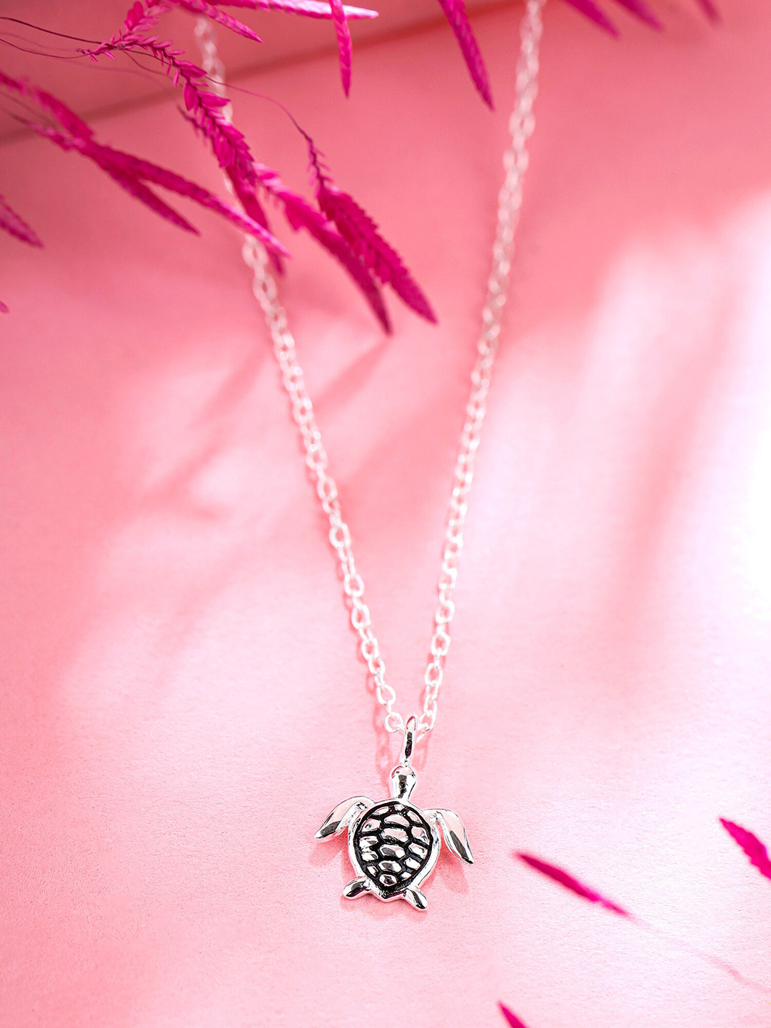 Raajsi by Yellow Chimes Girls Silver-Plated Tortise design Pendant