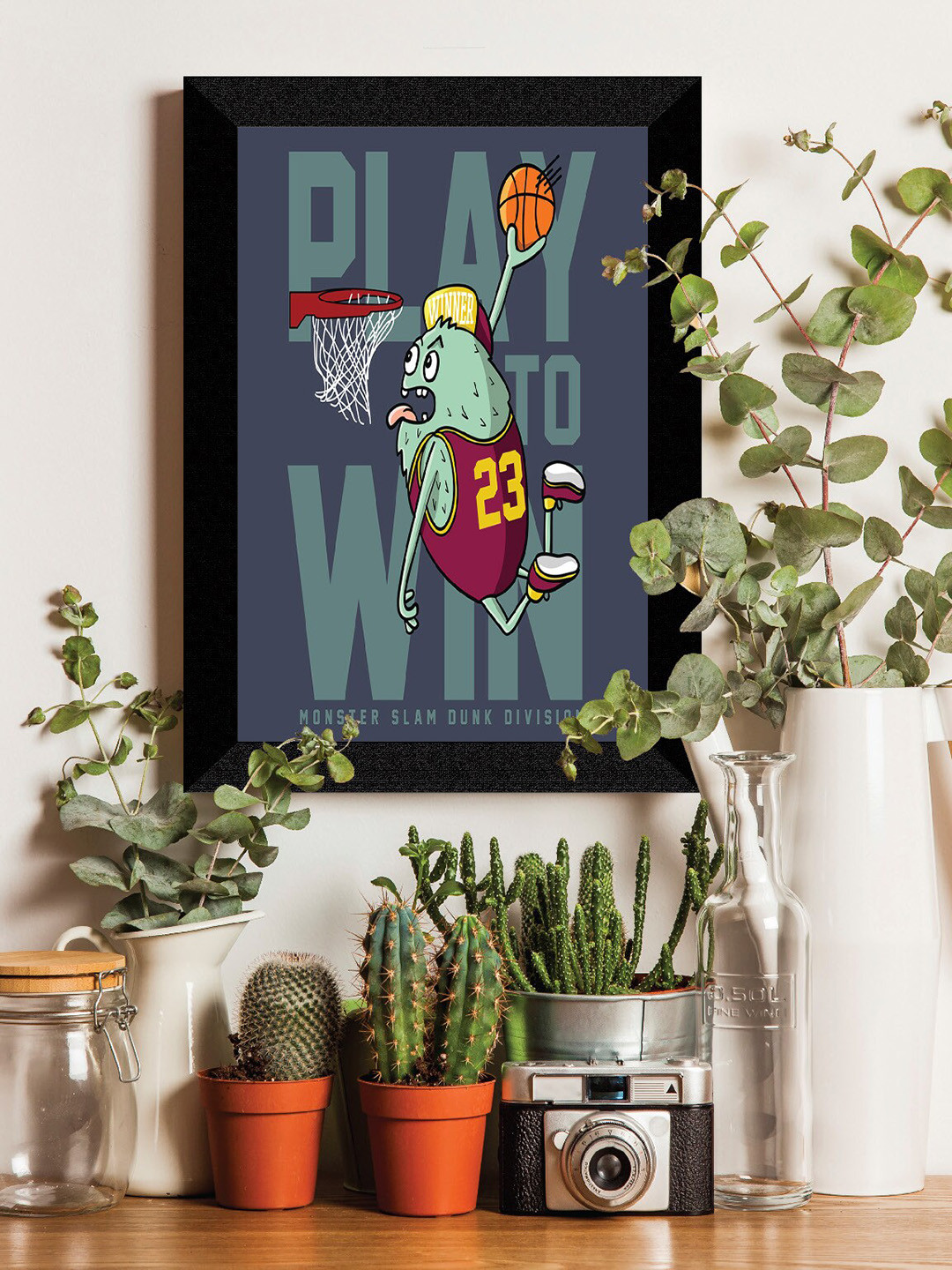 SAF Kids Blue & Black Painted UV Textured Framed Wall Art