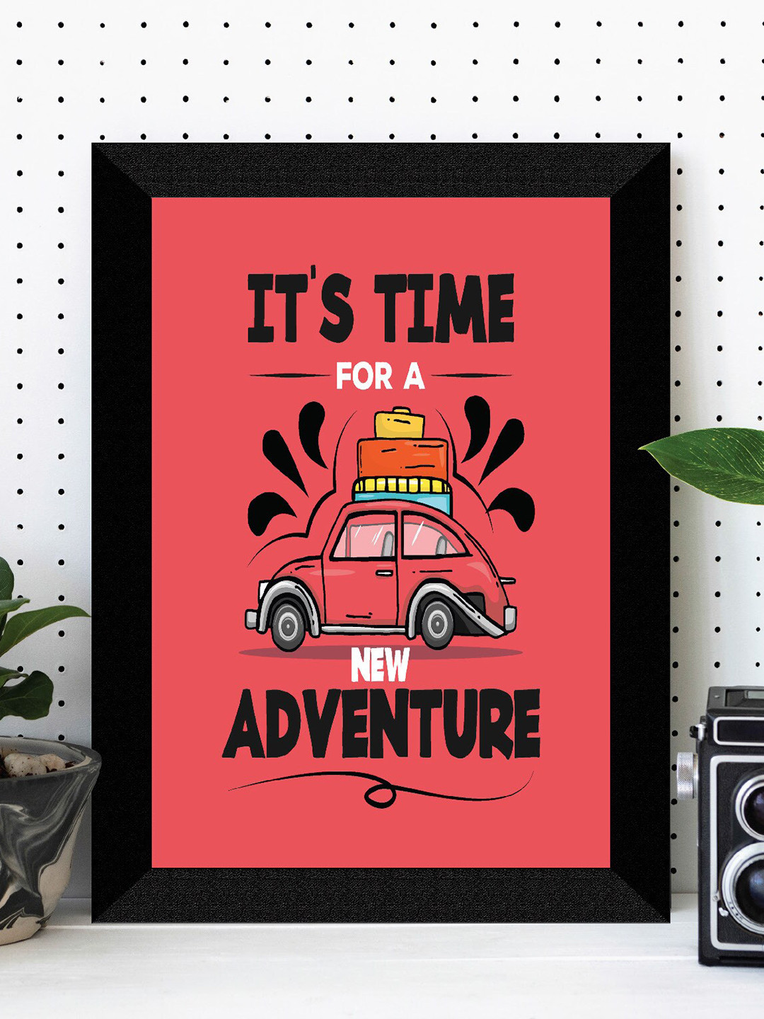 SAF Black & Red Painted UV Textured Framed Wall Art