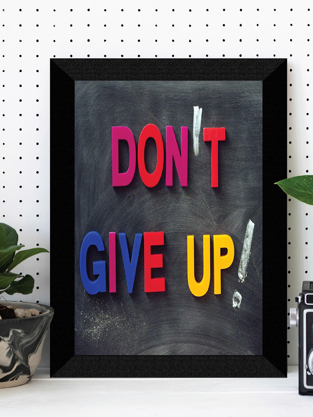SAF Black & Pink Motivational Quotes Premium MDF Framed Wall Art