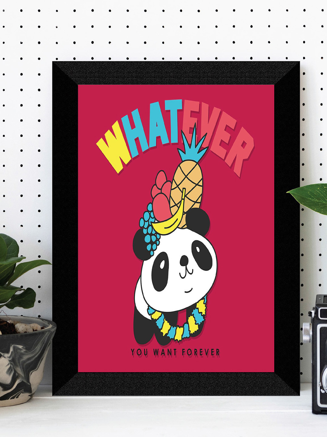 SAF Black & Maroon Painted UV Textured Framed Wall Art