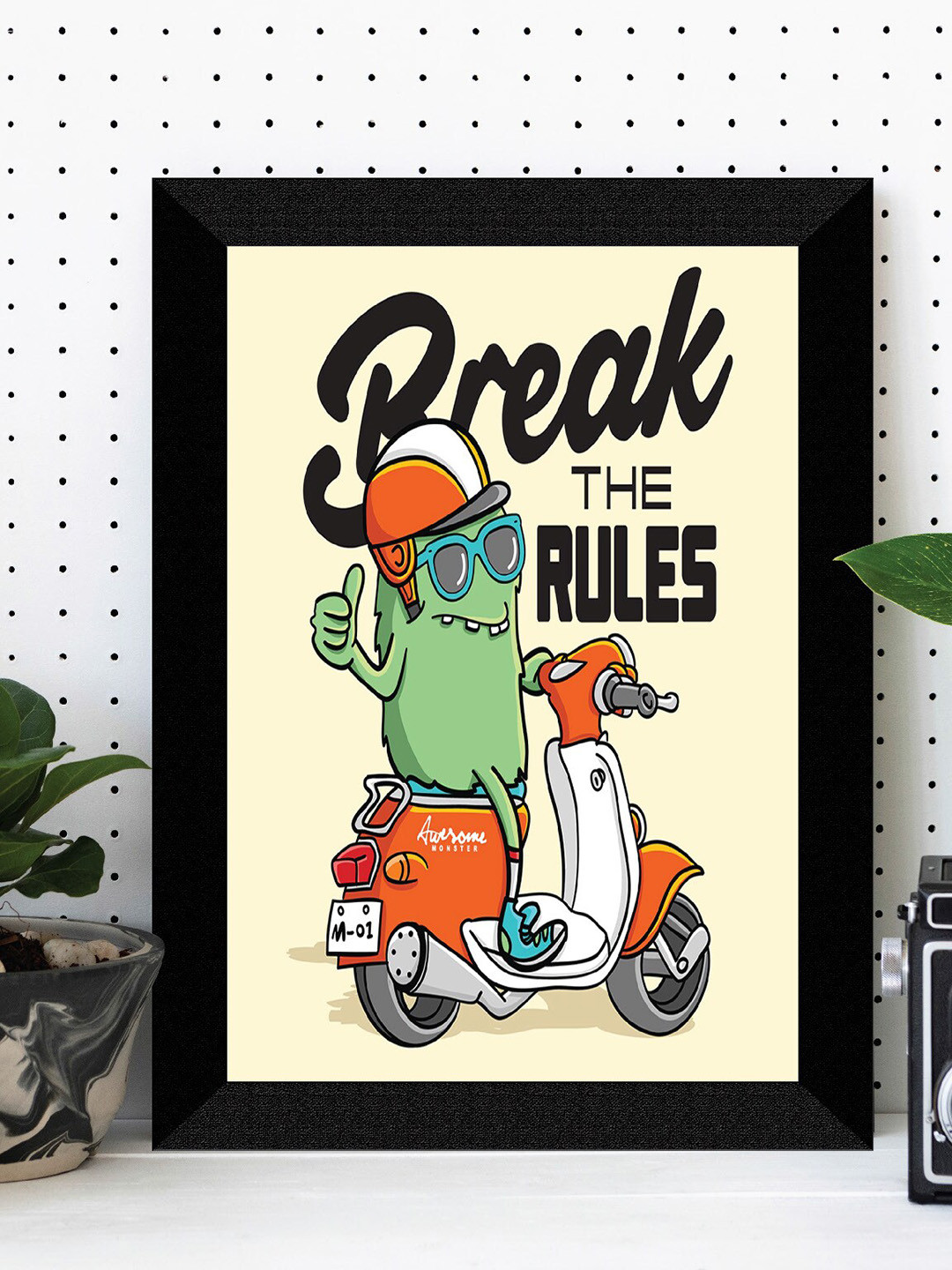 SAF Black & Green Painted UV Textured Framed Wall Art