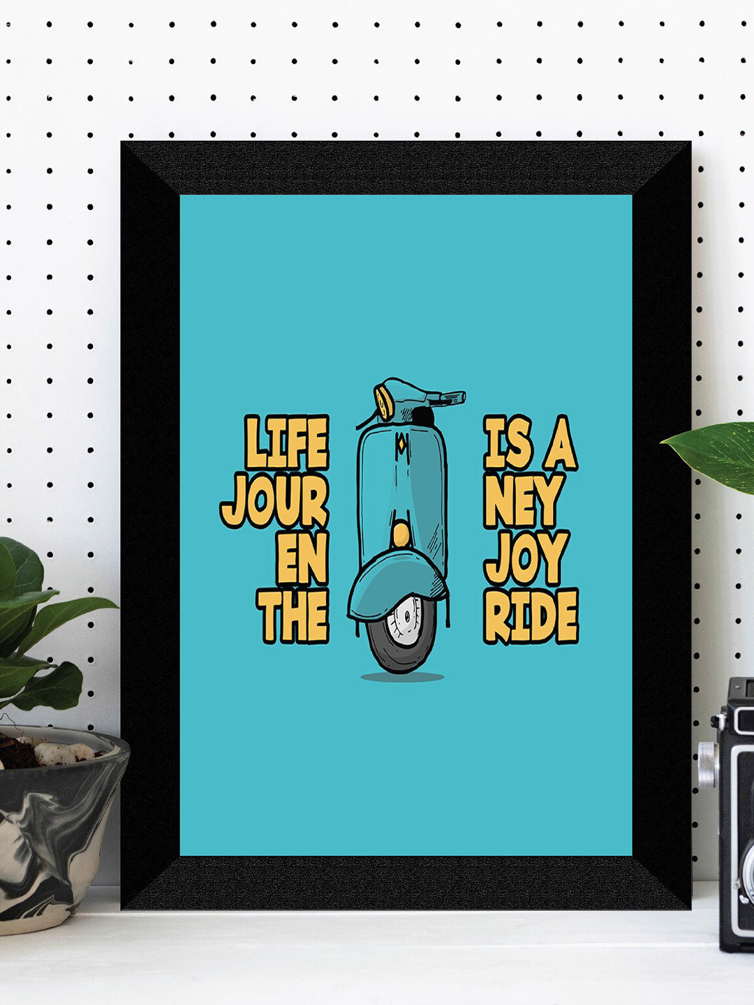 SAF Kids Blue & Yellow Painted Framed Wall Art