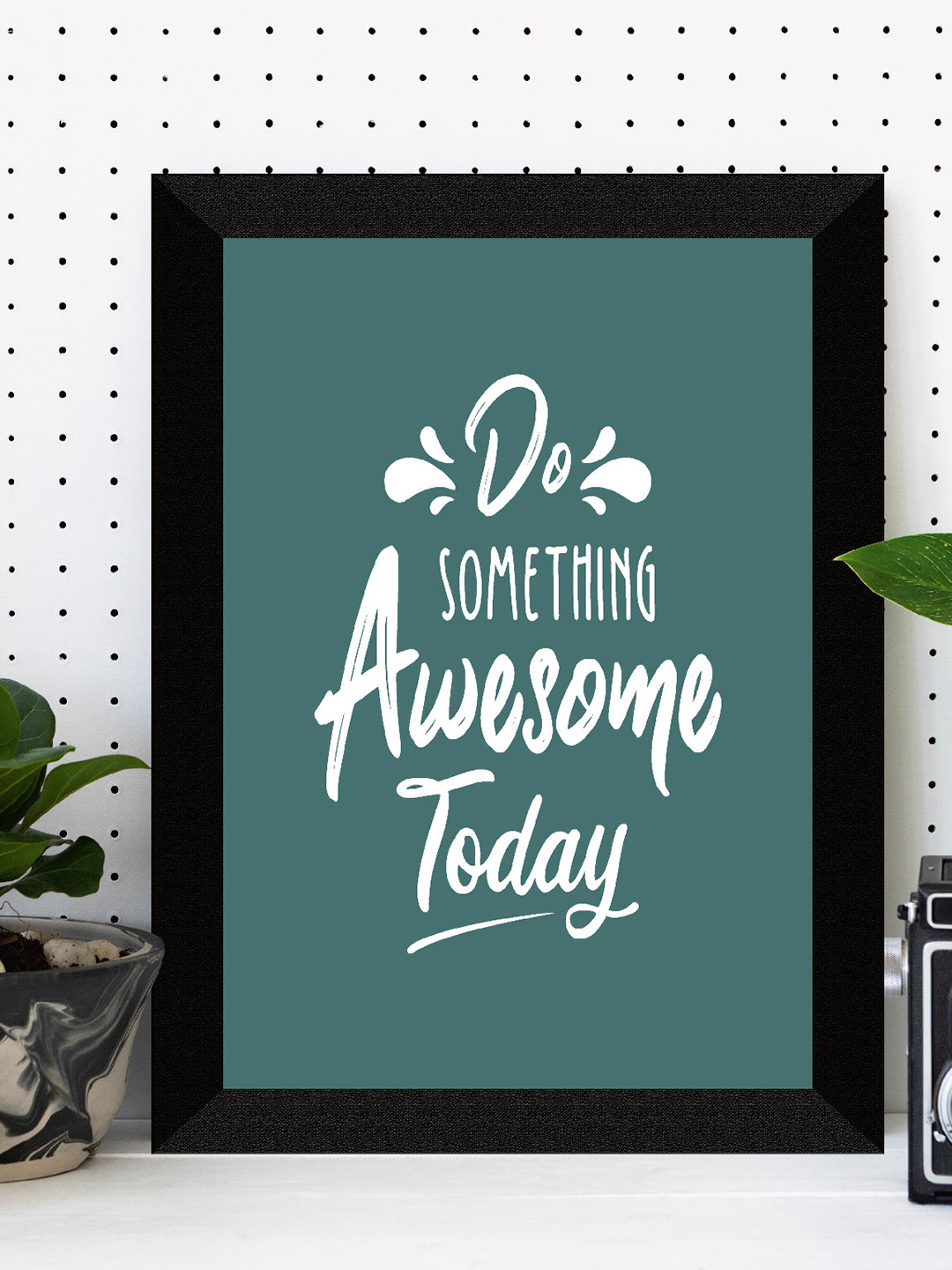 SAF Teal-Green & White Motivational Painted Framed Wall Art