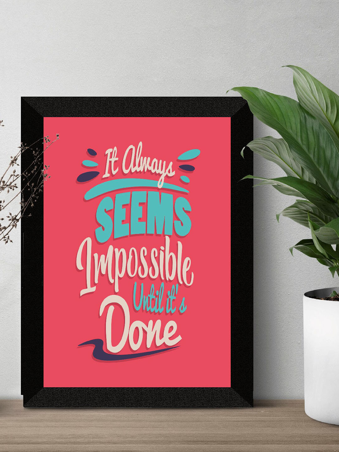 SAF Pink & Blue Motivational Painted Framed Wall Art