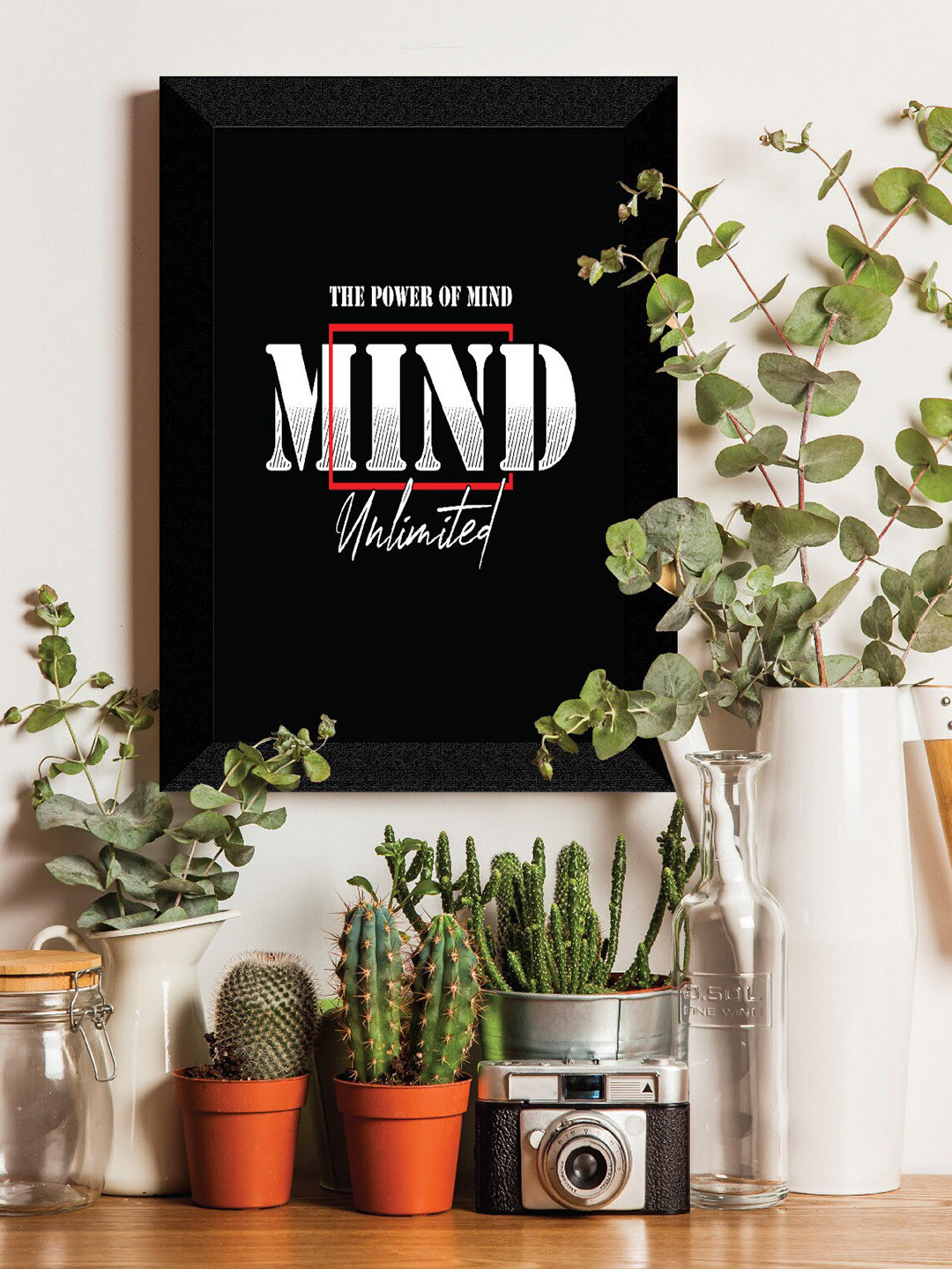 SAF Black & White Motivational Painted Framed Wall Art
