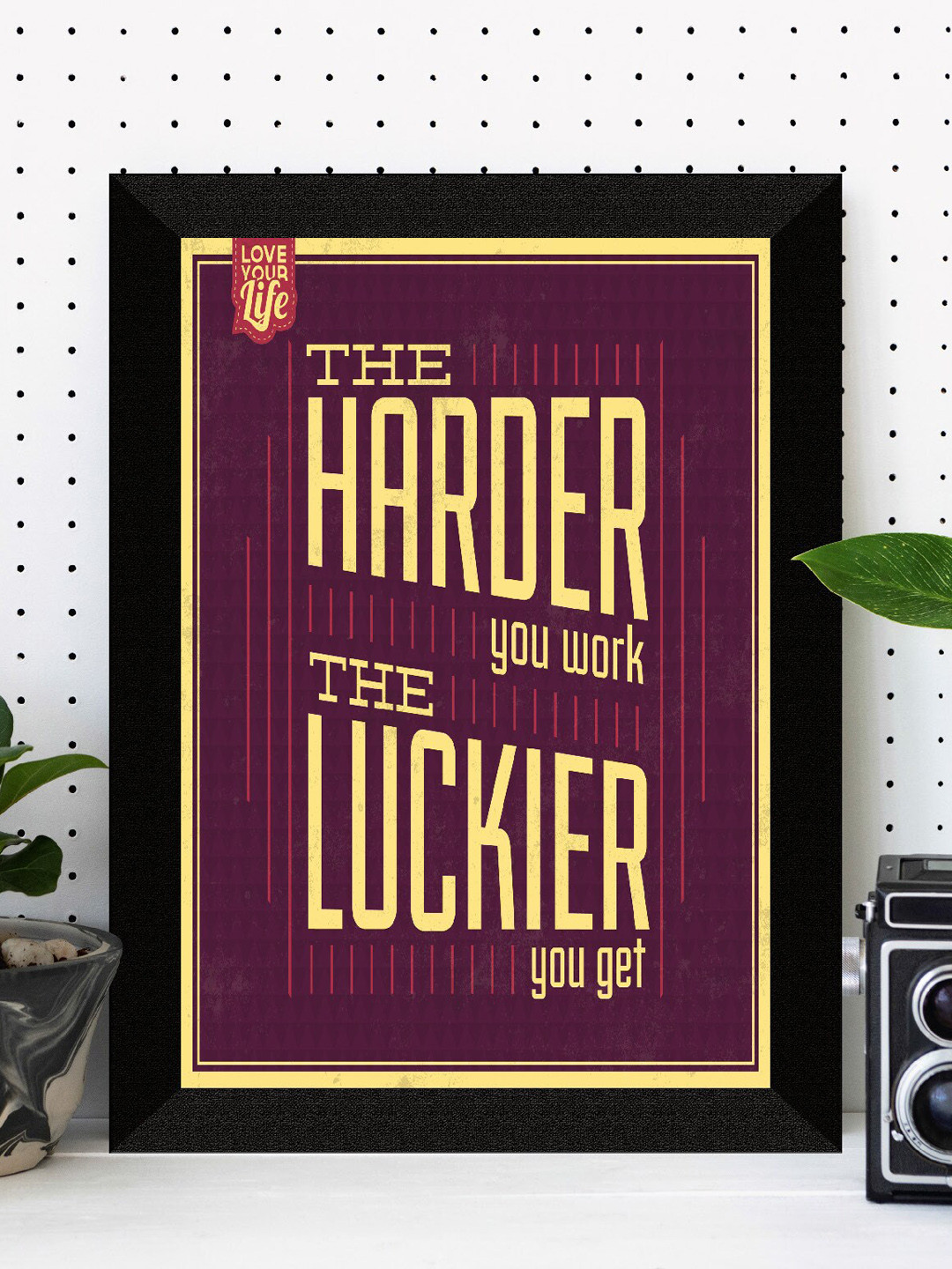 SAF Purple & Yellow Motivational Printed Premium MDF Framed UV Textured Wall Art