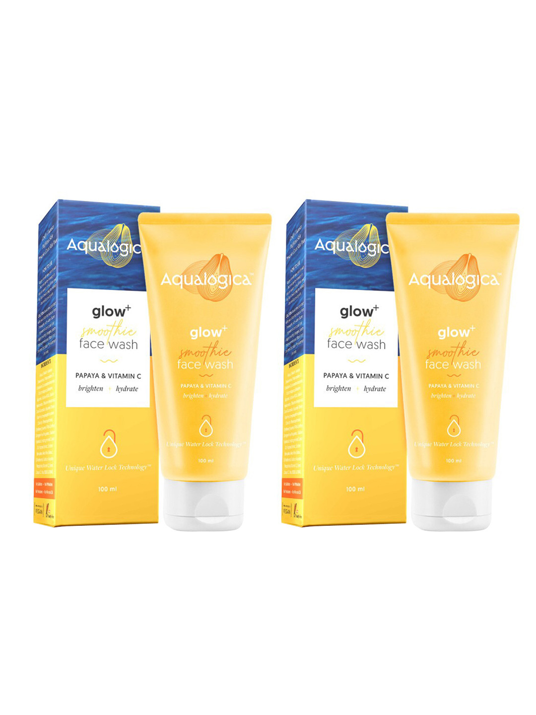 Aqualogica Glow+ Facewash Duo for Deep Cleansing & Skin Brightening with Vit C Face Wash