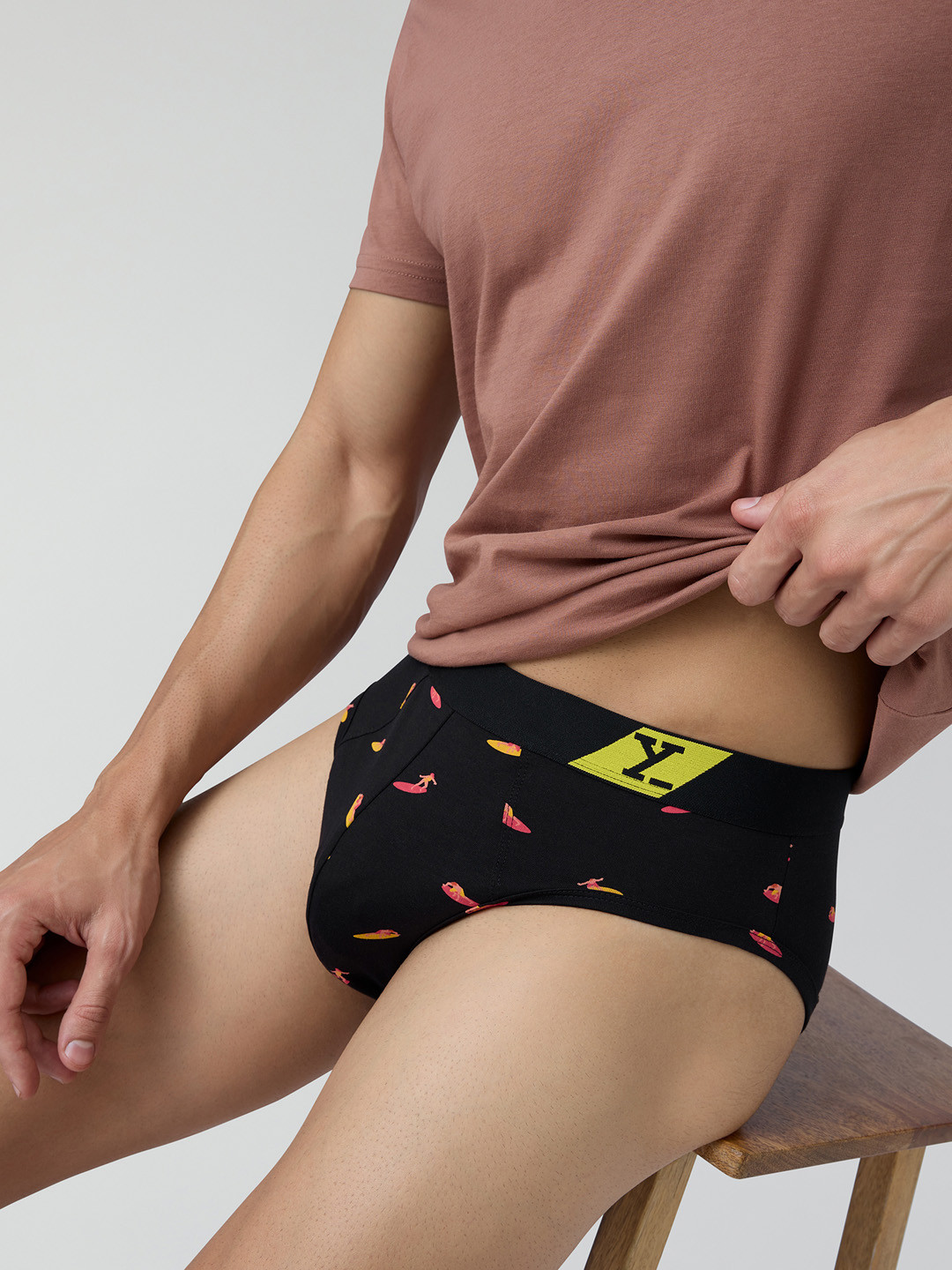 XYXX Mens Printed Combed Cotton Splash Brief XYBRF197