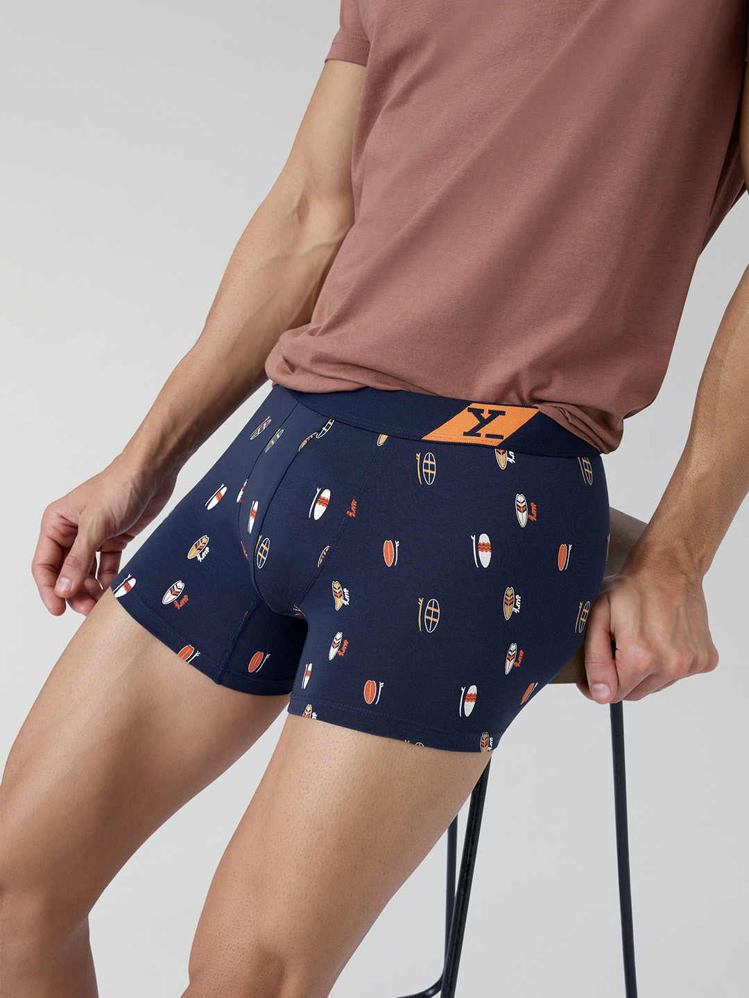 XYXX Men Printed Combed Cotton Splash Trunks