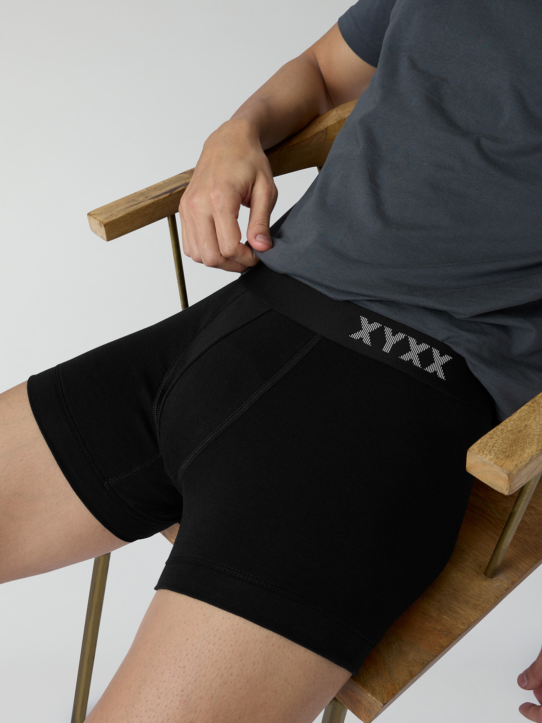 XYXX Men Mid-Rise Anti-roll Ultra-soft 100% Combed Cotton Sprint Trunk   XYTRNK176