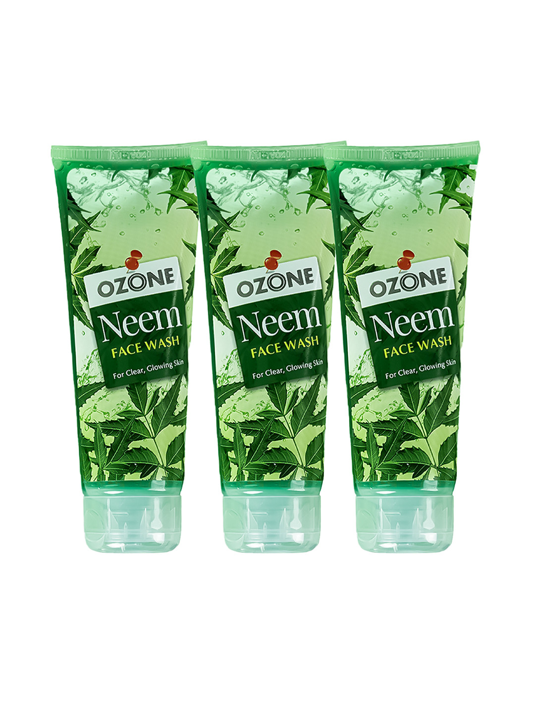Ozone Set Of 3 Neem Face Wash with Aloe Vera & Lemon for Acne & Breakouts - 100ml each