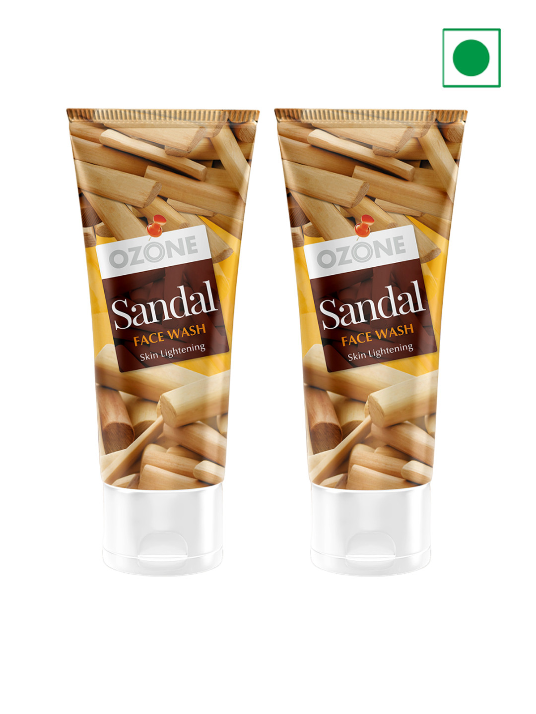 Ozone Set Of 2 Sandal Face Wash with Aloe Vera & Cucumber for Skin Lightening - 60ml each