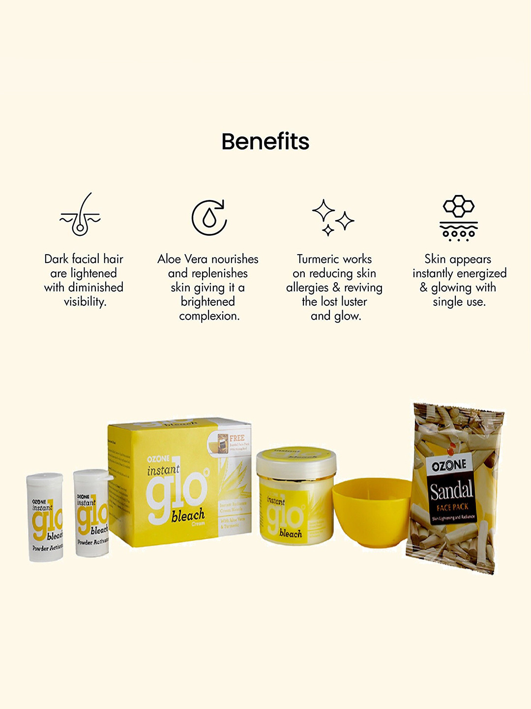 Ozone Skin Care Combo-D Tan Facial Cleanser & Instant Glow Bleach