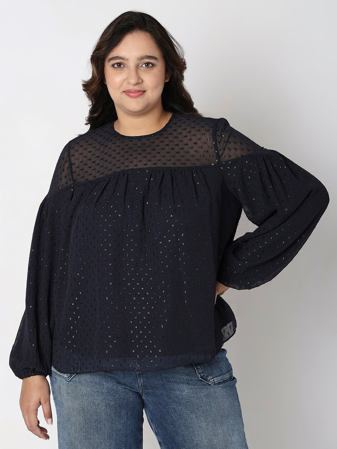 VERO MODA CURVE Self Designed Puff Sleeves Top