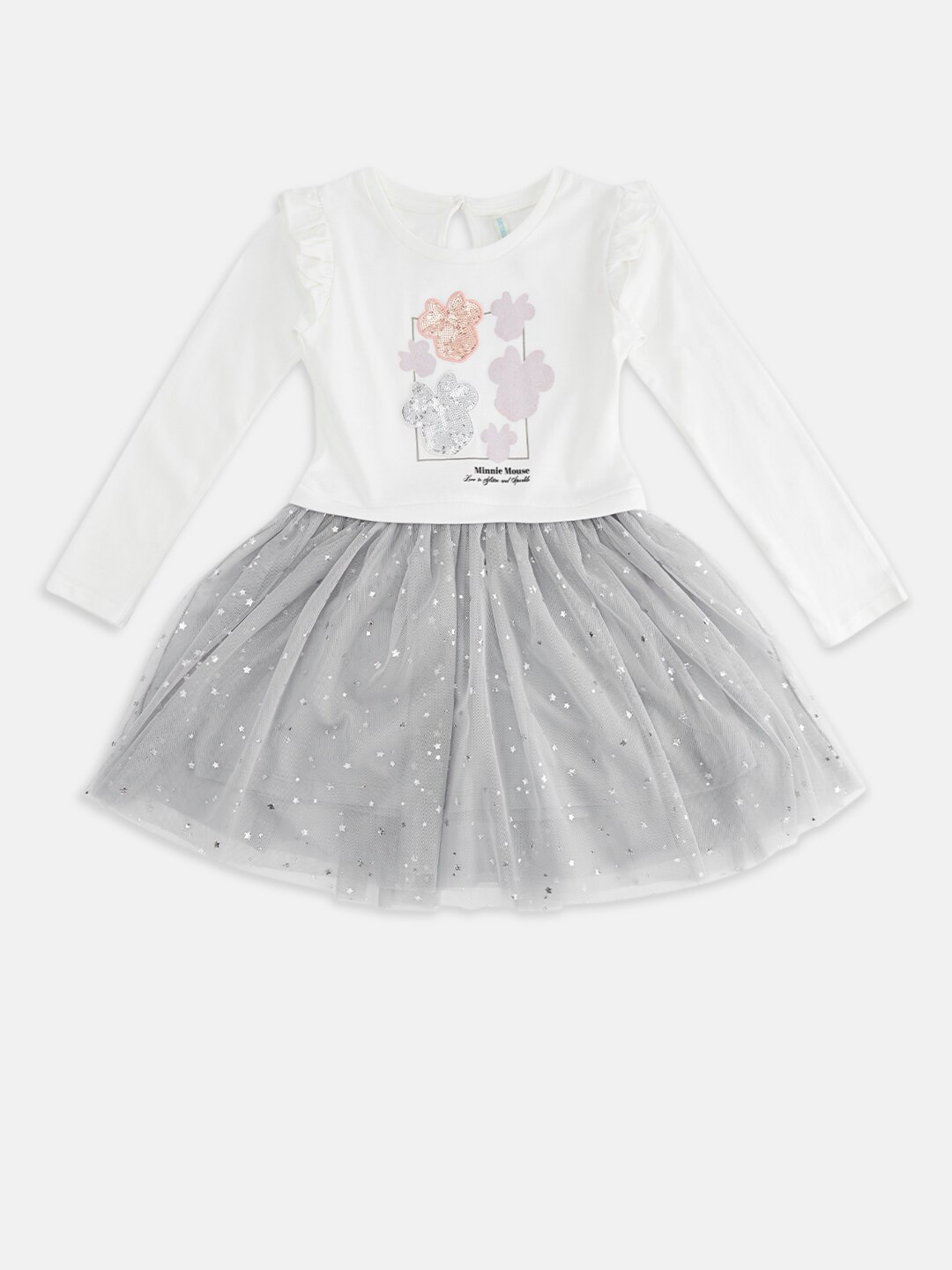 Pantaloons Junior White Embellished Fit & Flare Dress