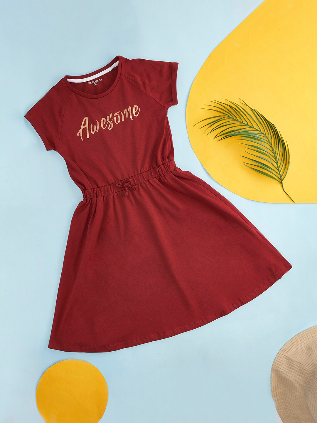 Pantaloons Junior Red Fit & Flare Dress