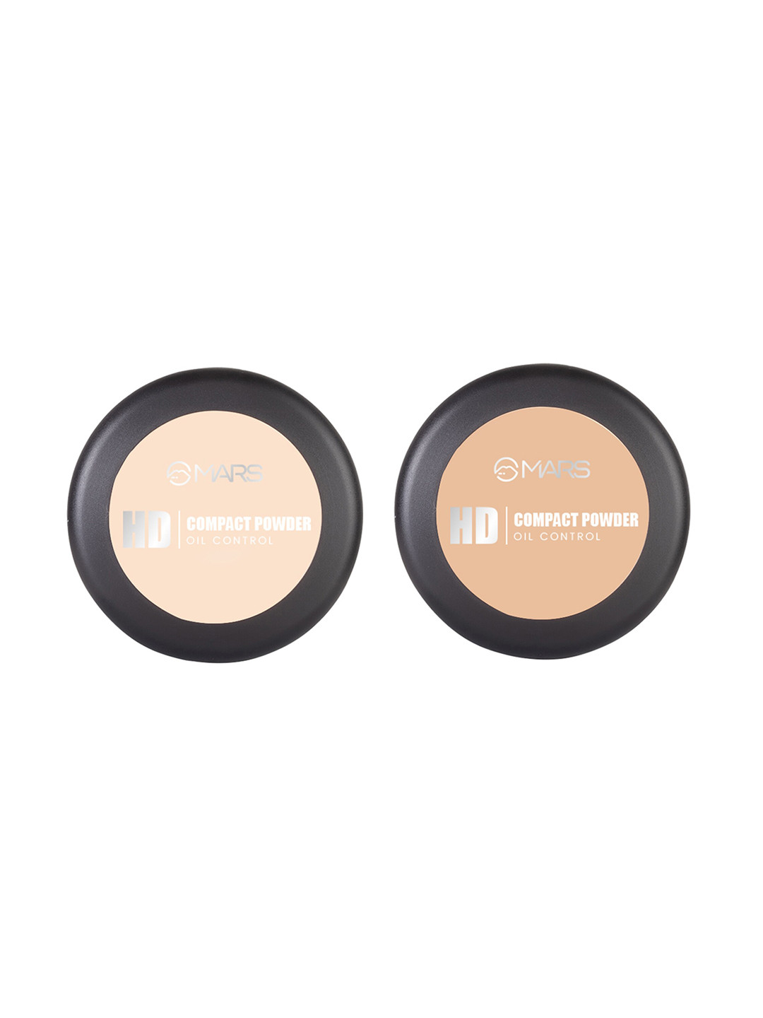 MARS Set Of 2 Ultra Fine Matte HD Oil Control Compact Powdes-8 gm-Vanila 02-Nutmeg 05