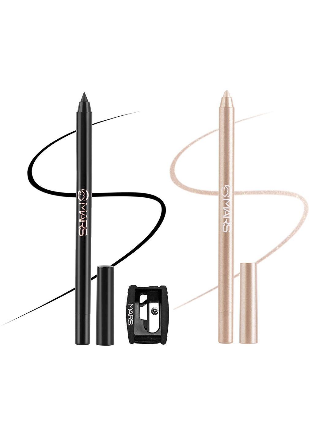 MARS Set of 2 Smooth Glide Pencil Kajal With Sharpener - 1.4g Each
