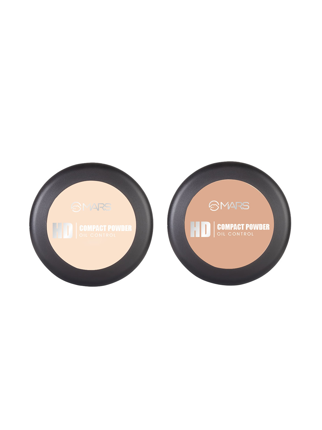 MARS Set Of 2 Ultra Fine Matte HD Oil Control Compact Powdes-8 g-Cocoa 06-Butter Scotch 03
