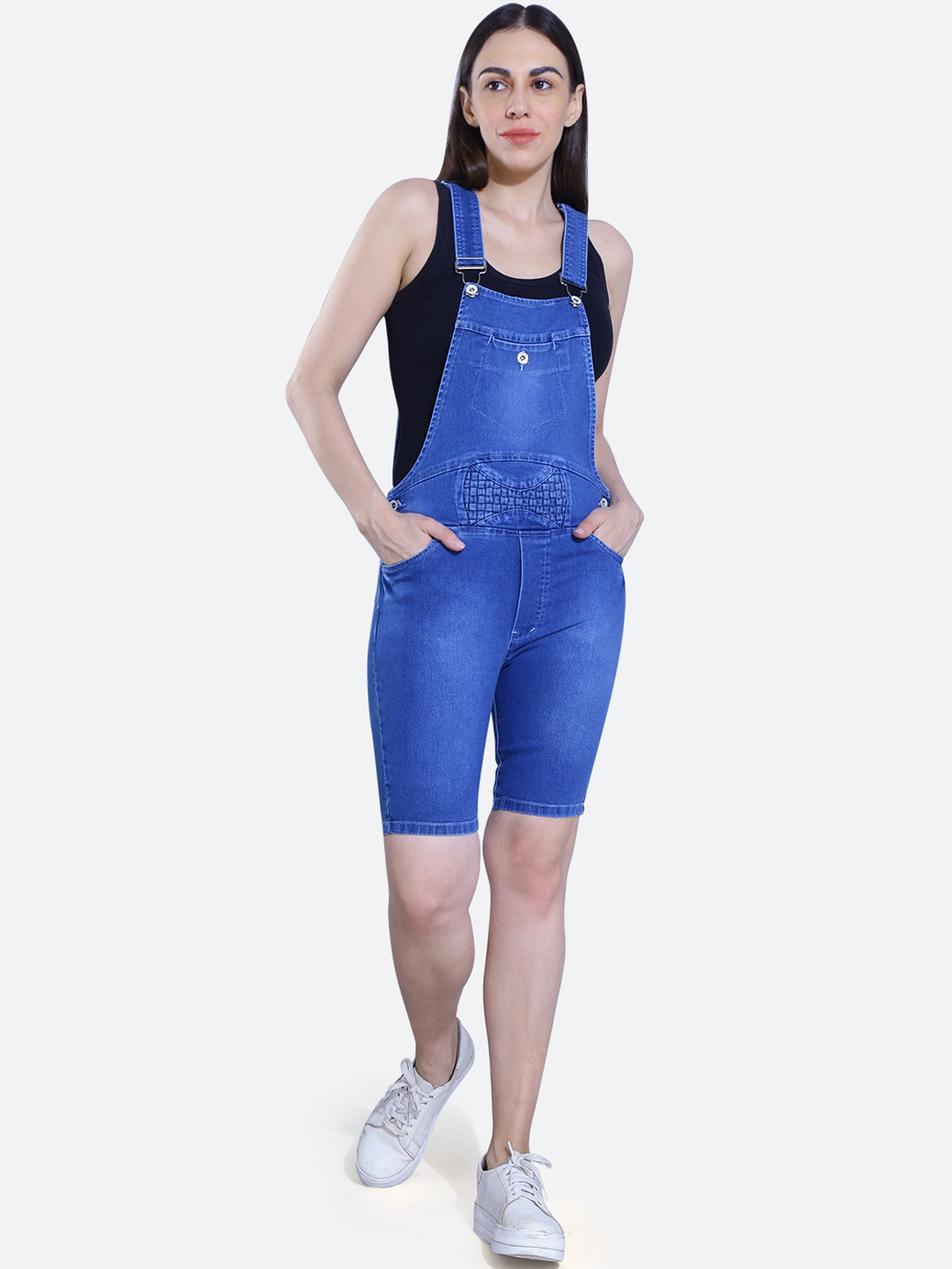 FCK-3 Women Stretchable Denim Short Dungaree