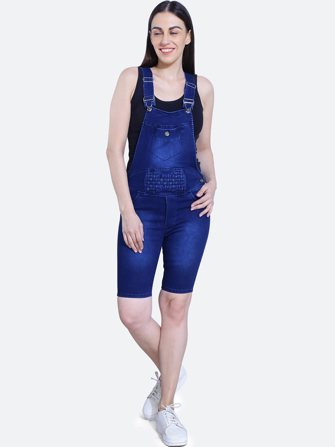 FCK-3 Stretchable Denim Short Dungarees