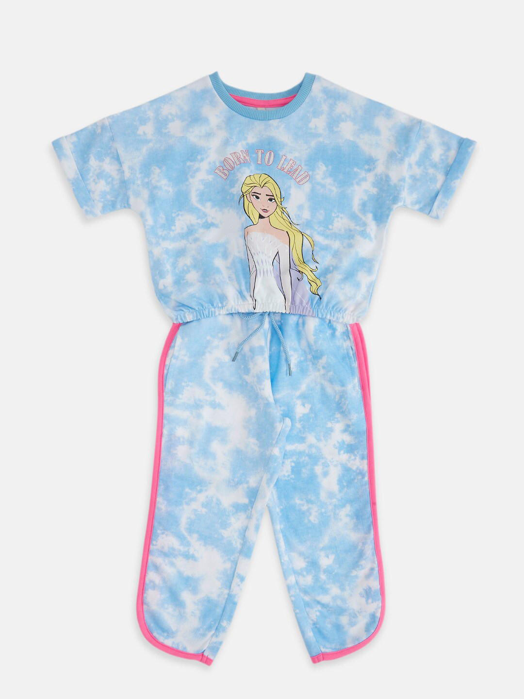 Pantaloons Junior Girls Frozen Dyed T-shirt with Trousers