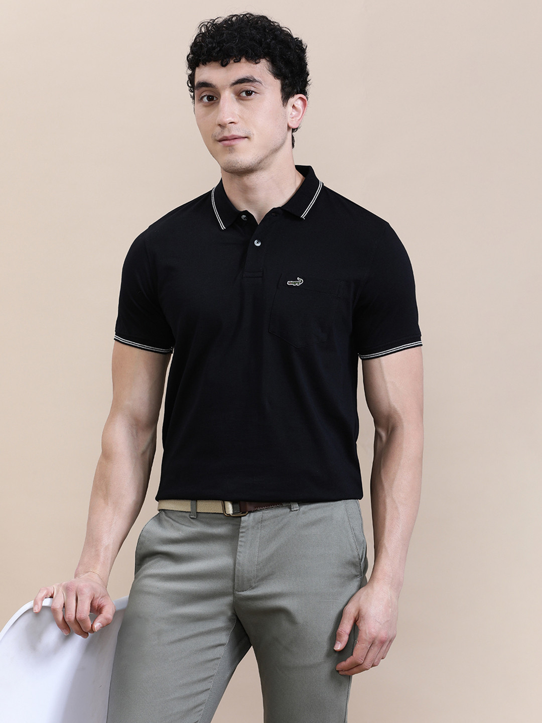Crocodile Polo Collar Slim Fit Cotton T-shirt