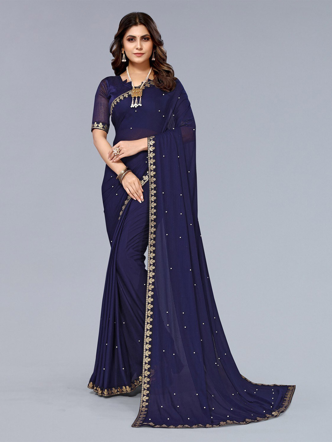 KALINI Embellished Beads and Stones Saree