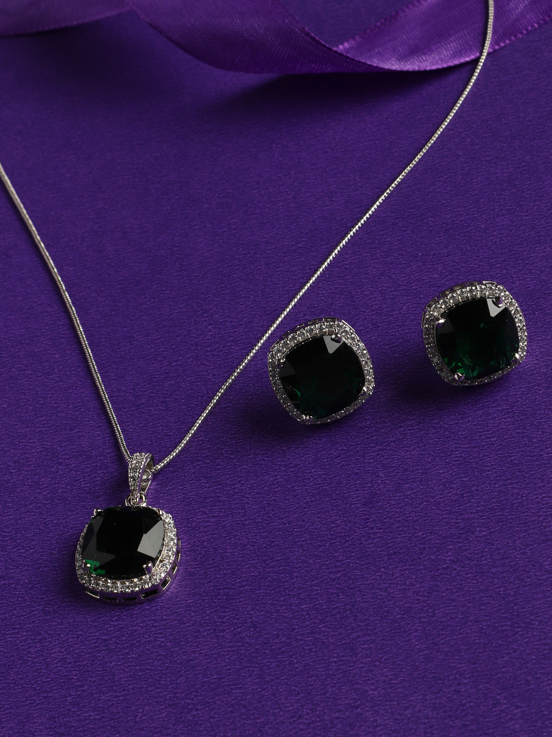 justpeachy Rhodium-Plated Jewellery Set