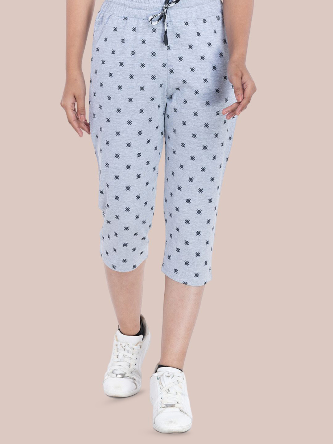 StyleAOne Women Printed Pure Cotton Capris