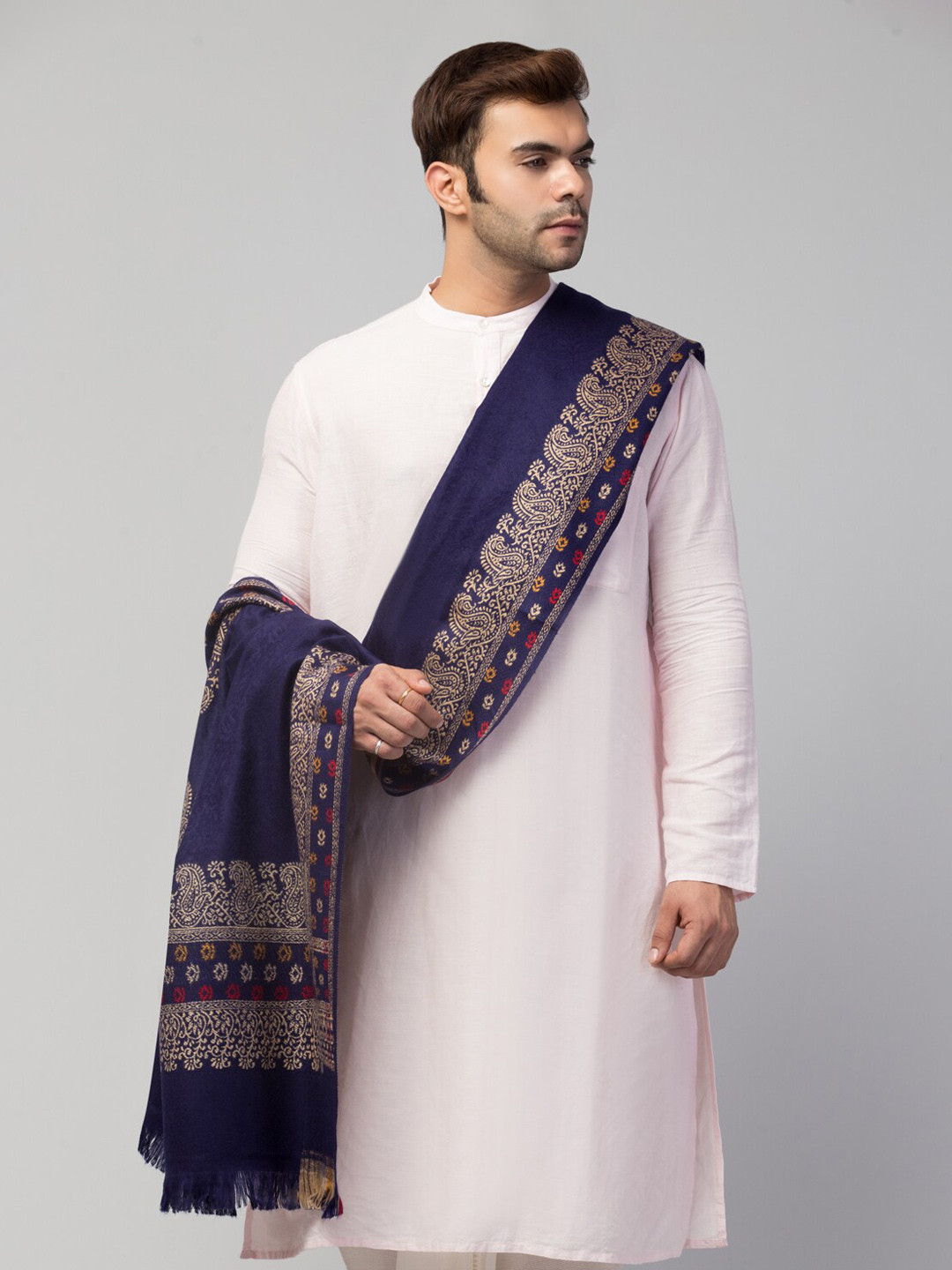 Tweedle Paisley Border Design Woolen Shawl