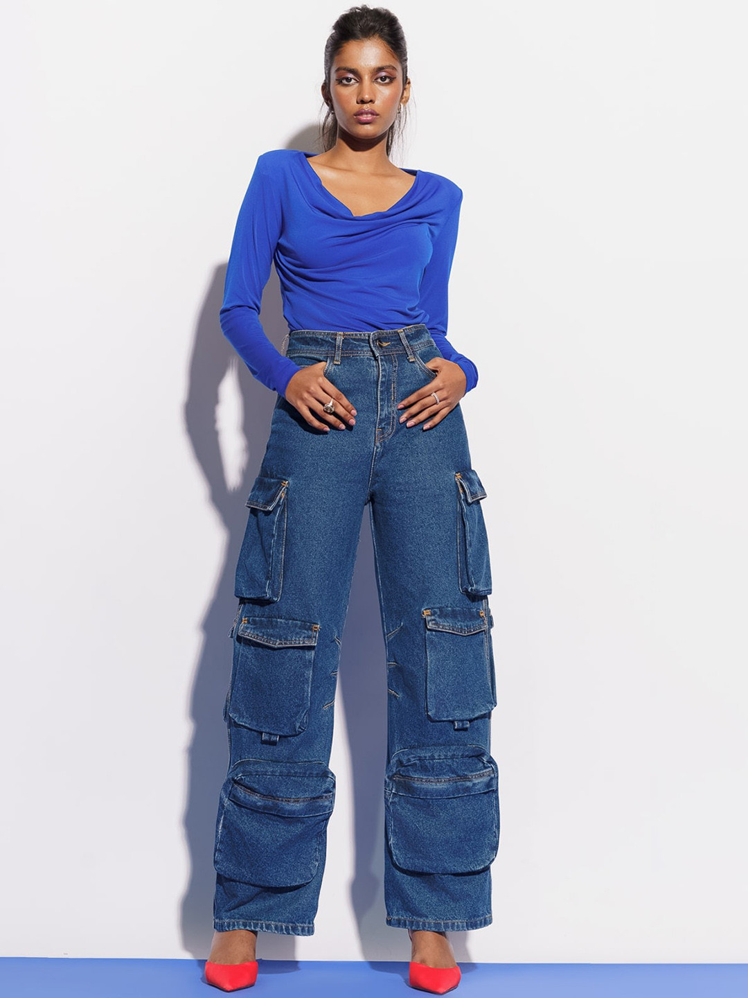 FREAKINS Women Blue Clean Look Straight Fit High-Rise Jeans