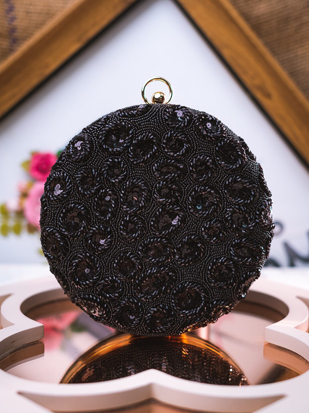 NR By Nidhi Rathi Embroidered Box Clutch