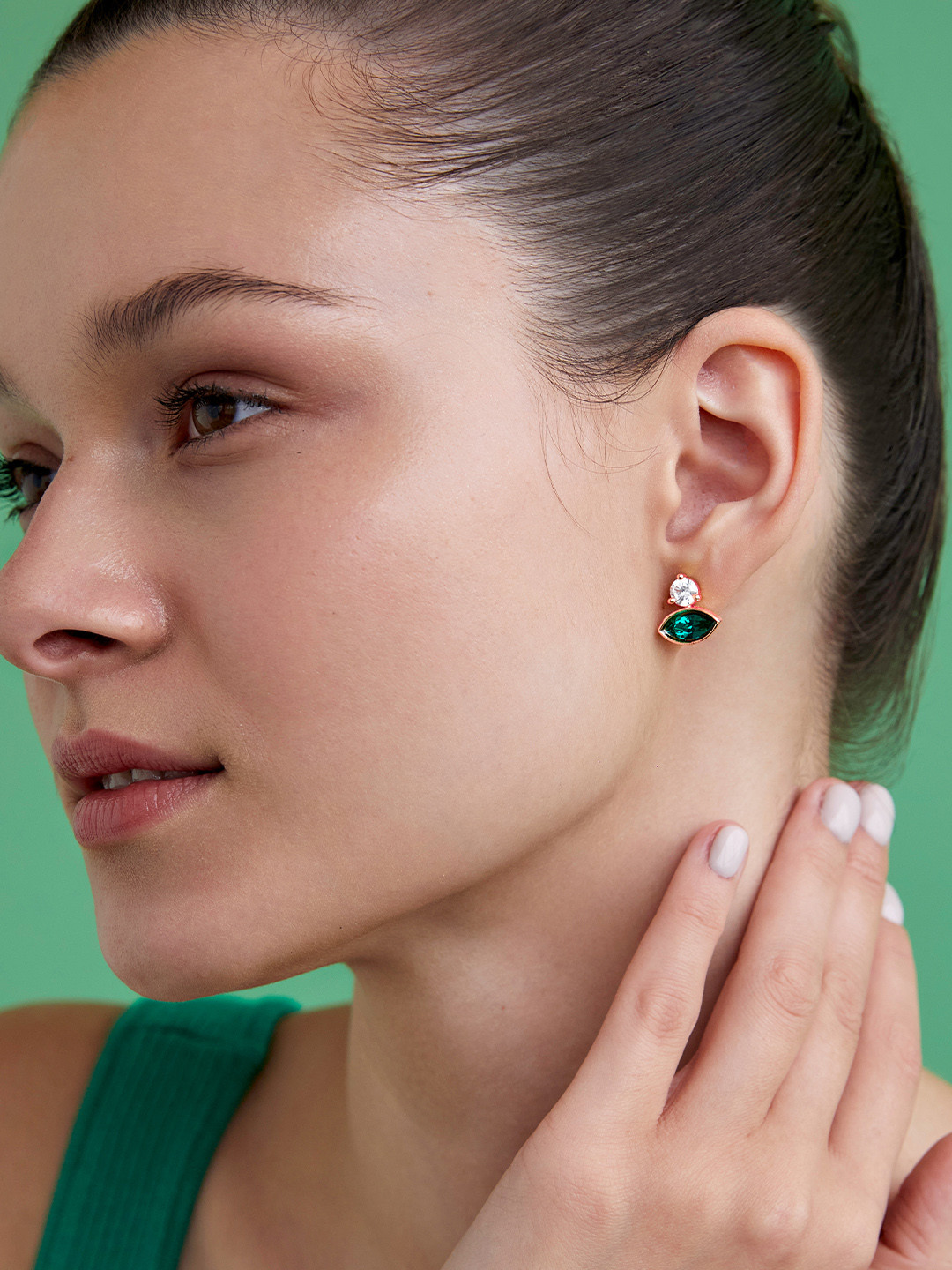 AIKA BY MINUTIAE Rose Oval Studs Earrings