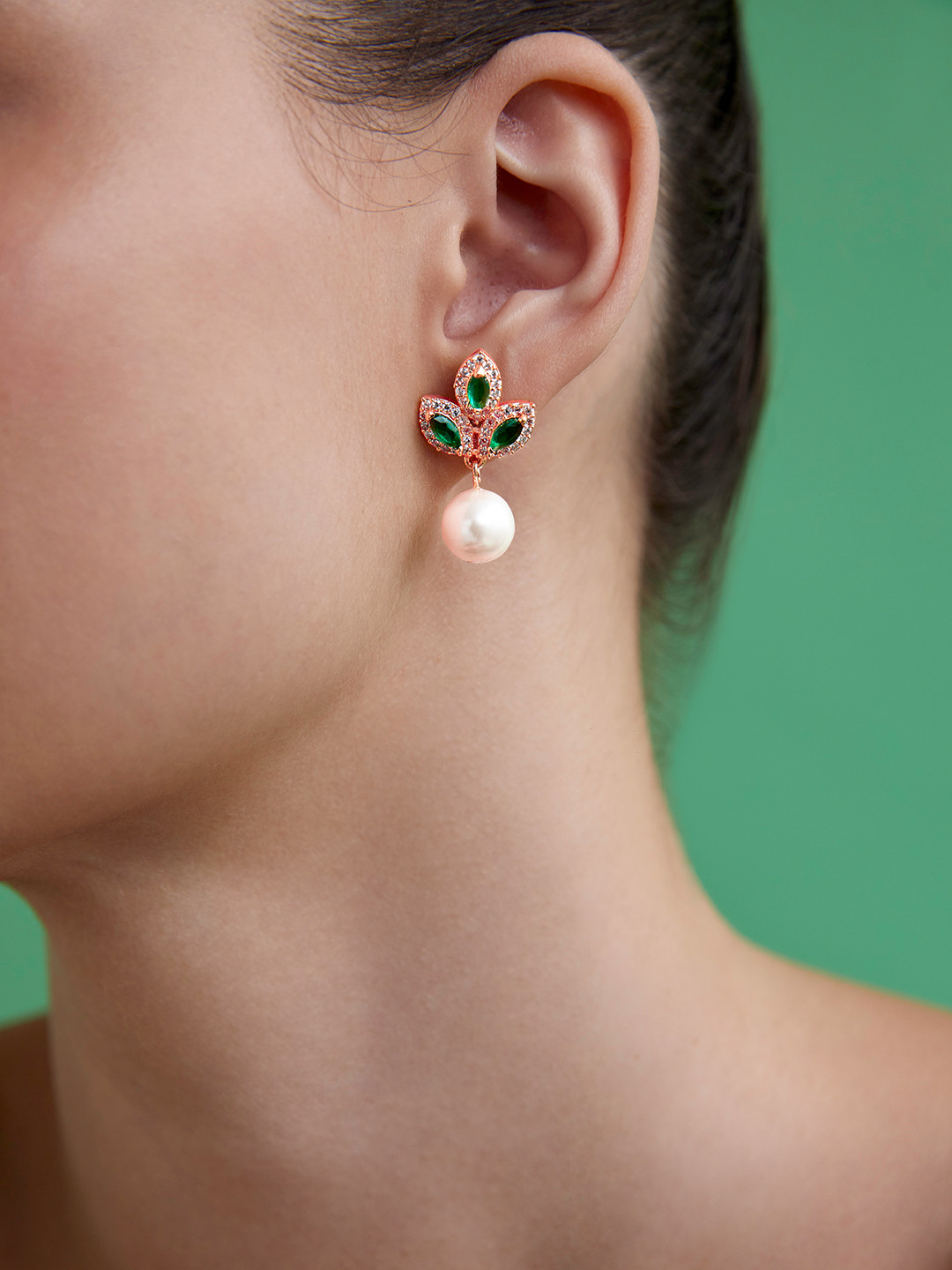 AIKA BY MINUTIAE Rose Oval Drop Earrings