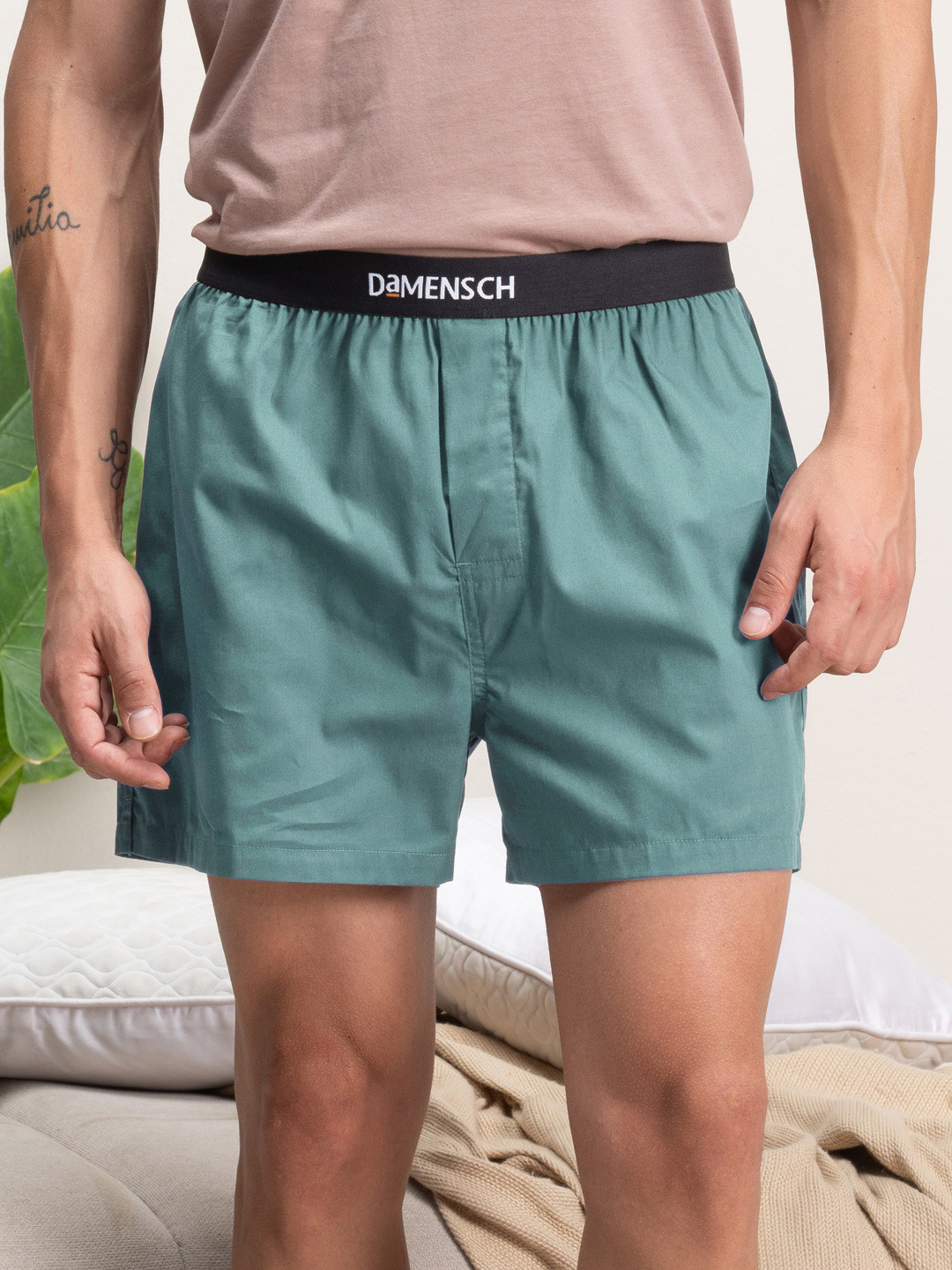 DAMENSCH Breeeze Ultralight Cotton Inner Boxer IB1001-RLXGRN