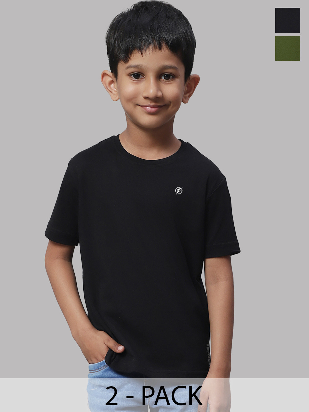 Friskers Boys Black 2 Pockets T-shirt