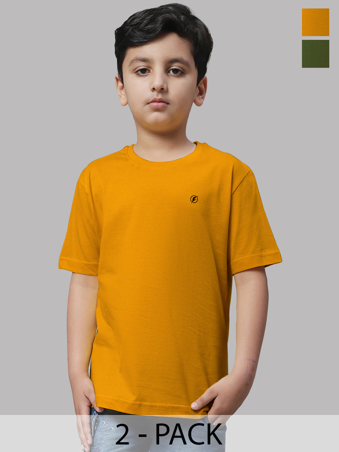 Friskers Boys Gold-Toned 2 Pockets T-shirt