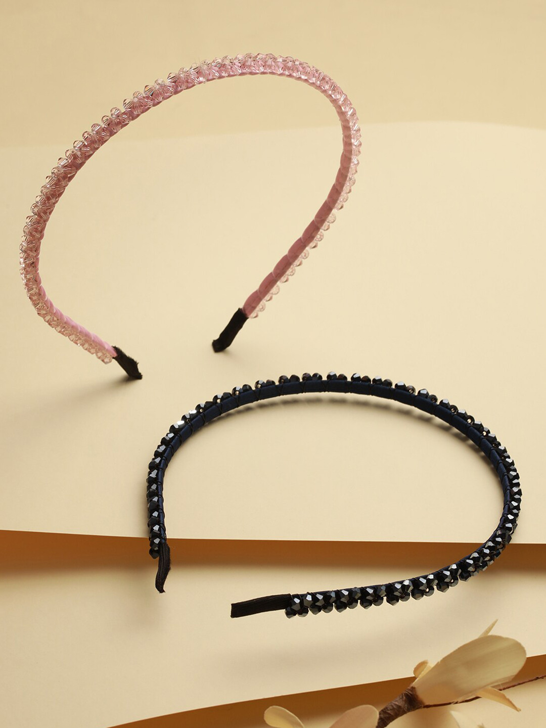 Jazz and Sizzle Set of 2 Crystal Beaded Hairband