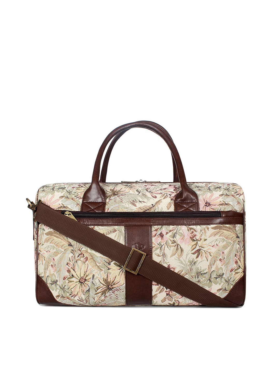 THE CLOWNFISH Greta Floral Printed Leather Duffle Bag