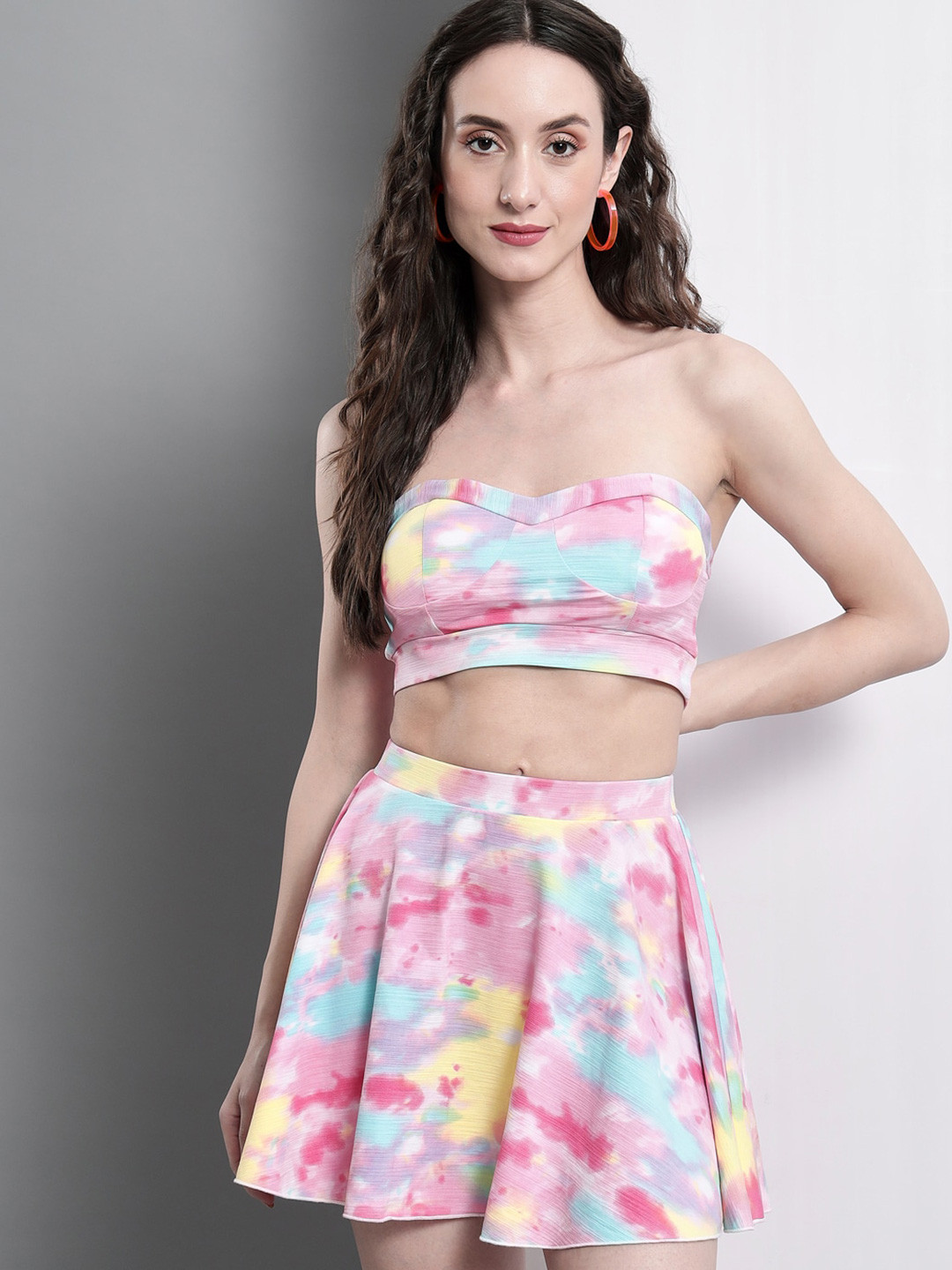 BAESD Tie and Dye Off-Shoulder Neck Casual Co-Ords