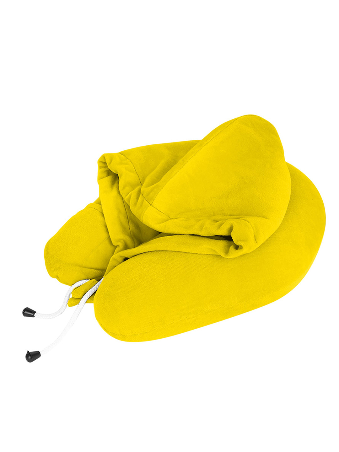 PILLOW TREE Yellow Velvet Hooded Neck Pillow
