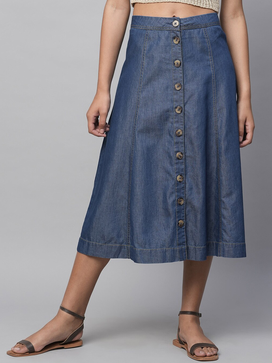 Chemistry A-Line High Waist Denim Skirt