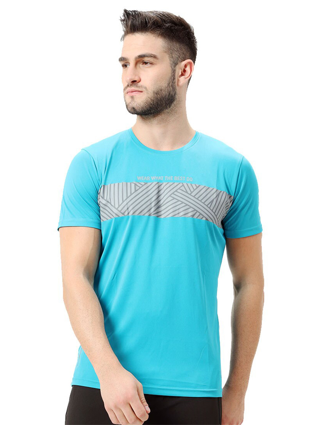 Shrey Men Geometric Printed T-shirt