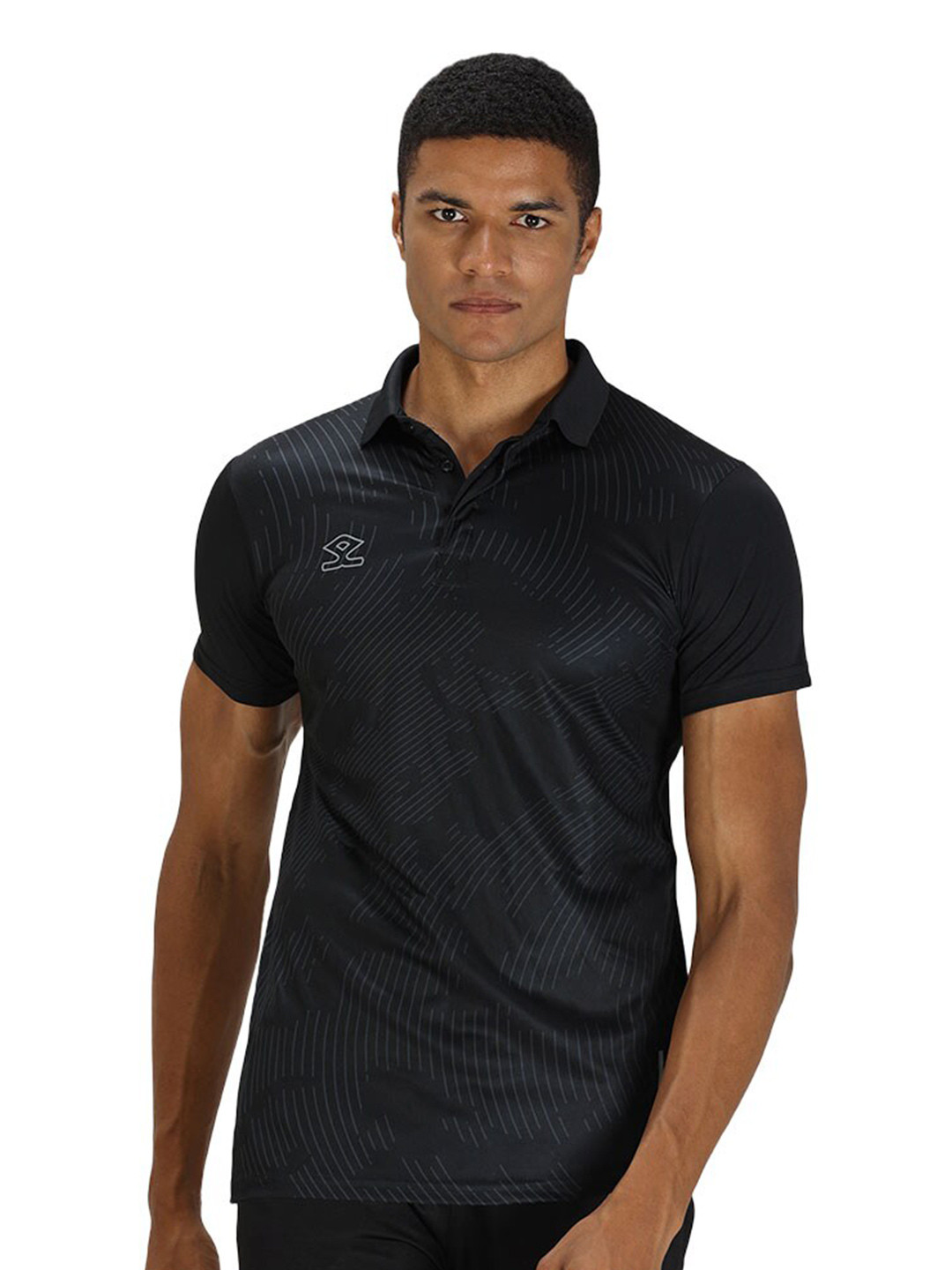 Shrey Abstract Printed Training or Gym T-shirt