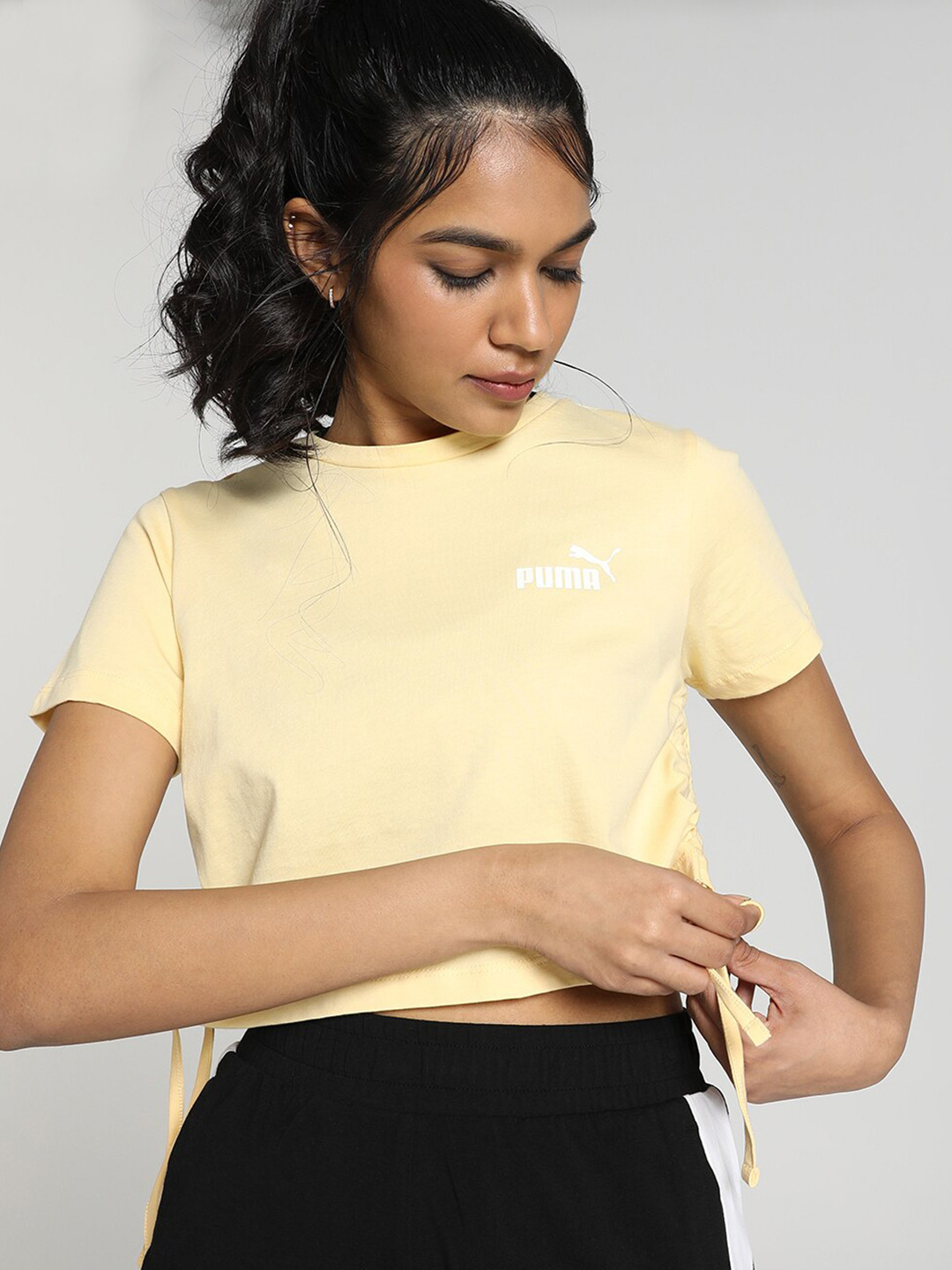 Puma Women Drawstring Cotton T-Shirt