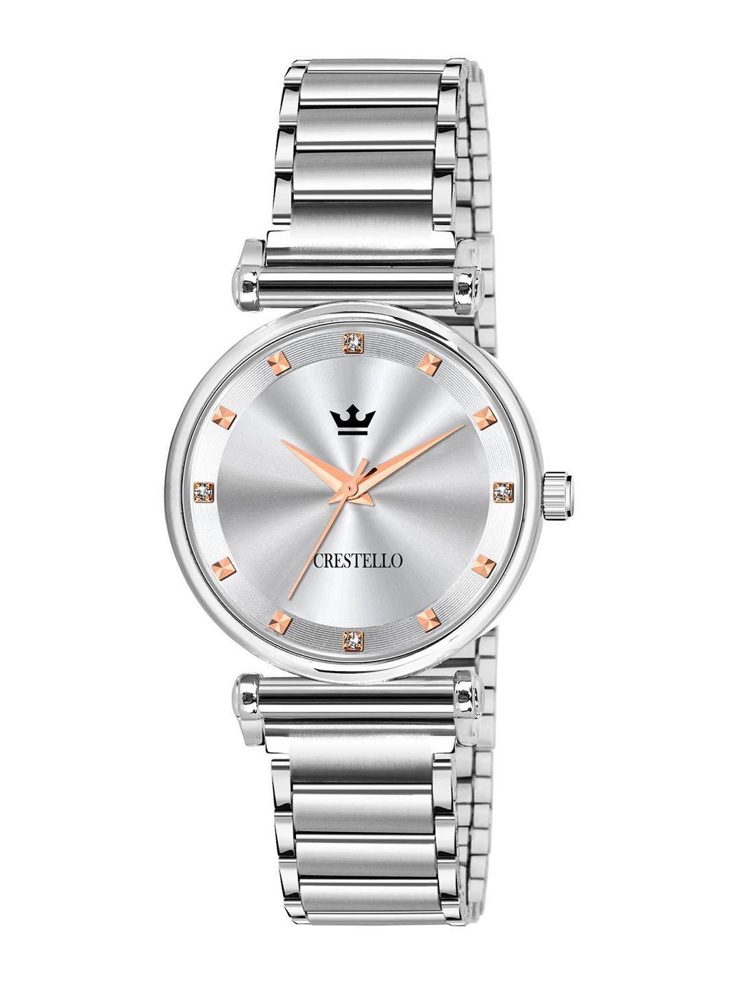 CRESTELLO Men Dial & Stainless Steel Bracelet Style Straps Analogue Watch CR-L129-SLV