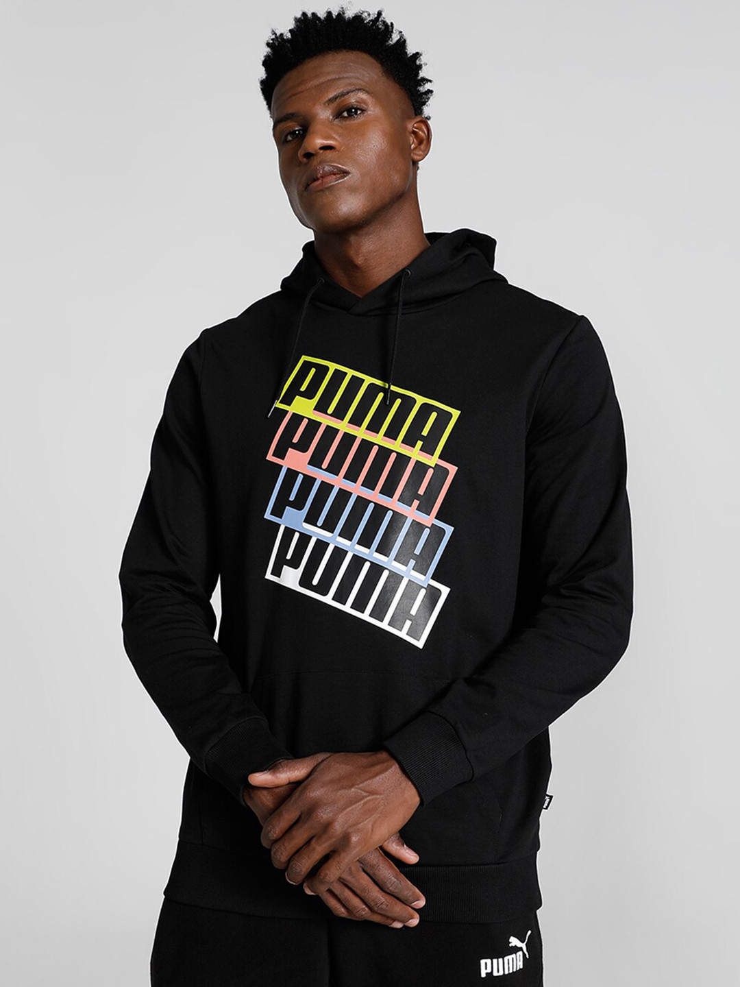 Puma Men Graphic Cotton Hooded Sweatshirt