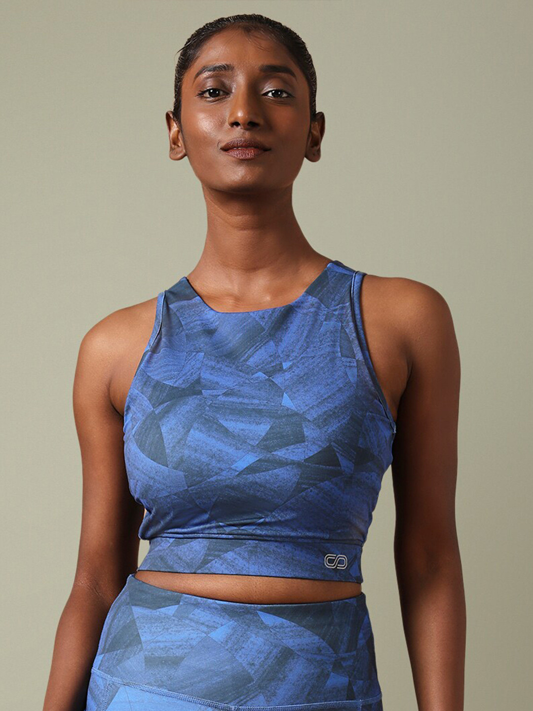 Silvertraq Women's Padded Cross Back Crop Top Stellar Blue